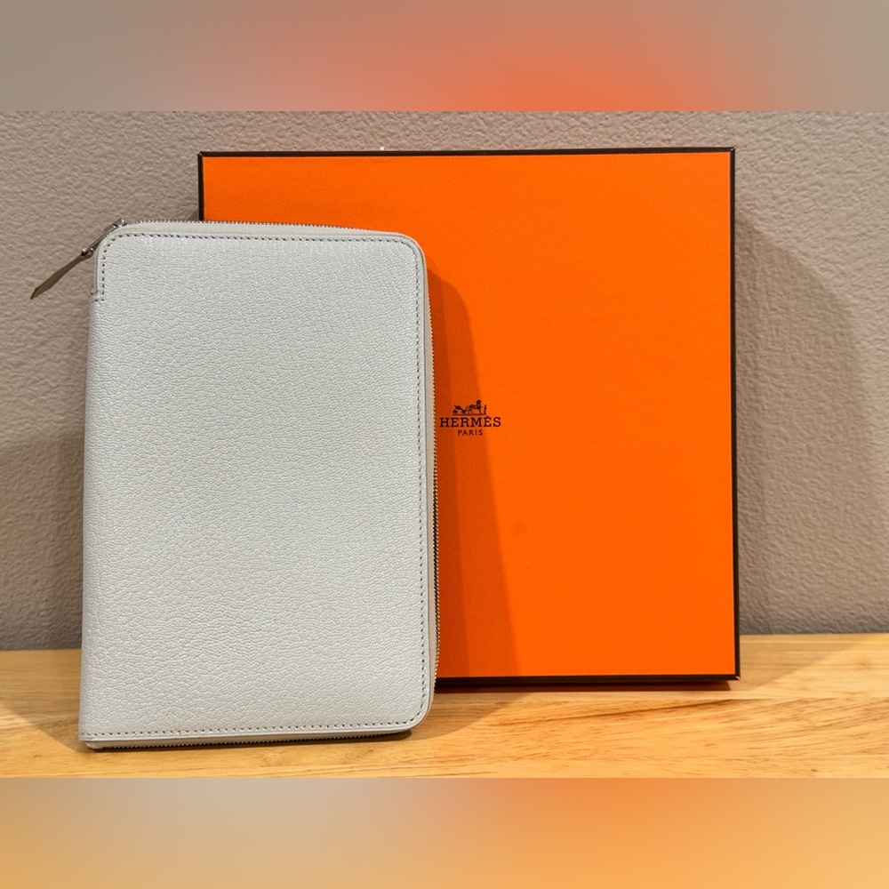 Hermes Azap Portefeuille Wallet Gris Perle Chevre Leather Palladium Hardware New